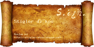 Stigler Ákos névjegykártya